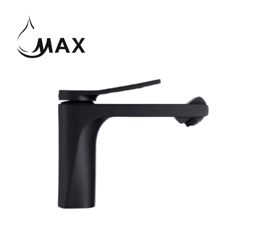 Rotate Spout Bathroom Faucet Matte Black Finish