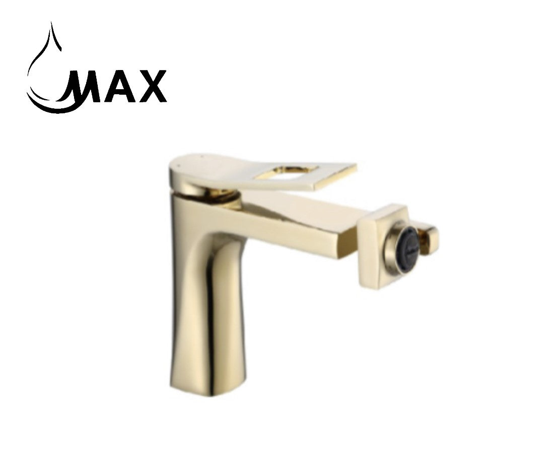 Rotate Spout Bathroom Faucet Brushed Gold Finish