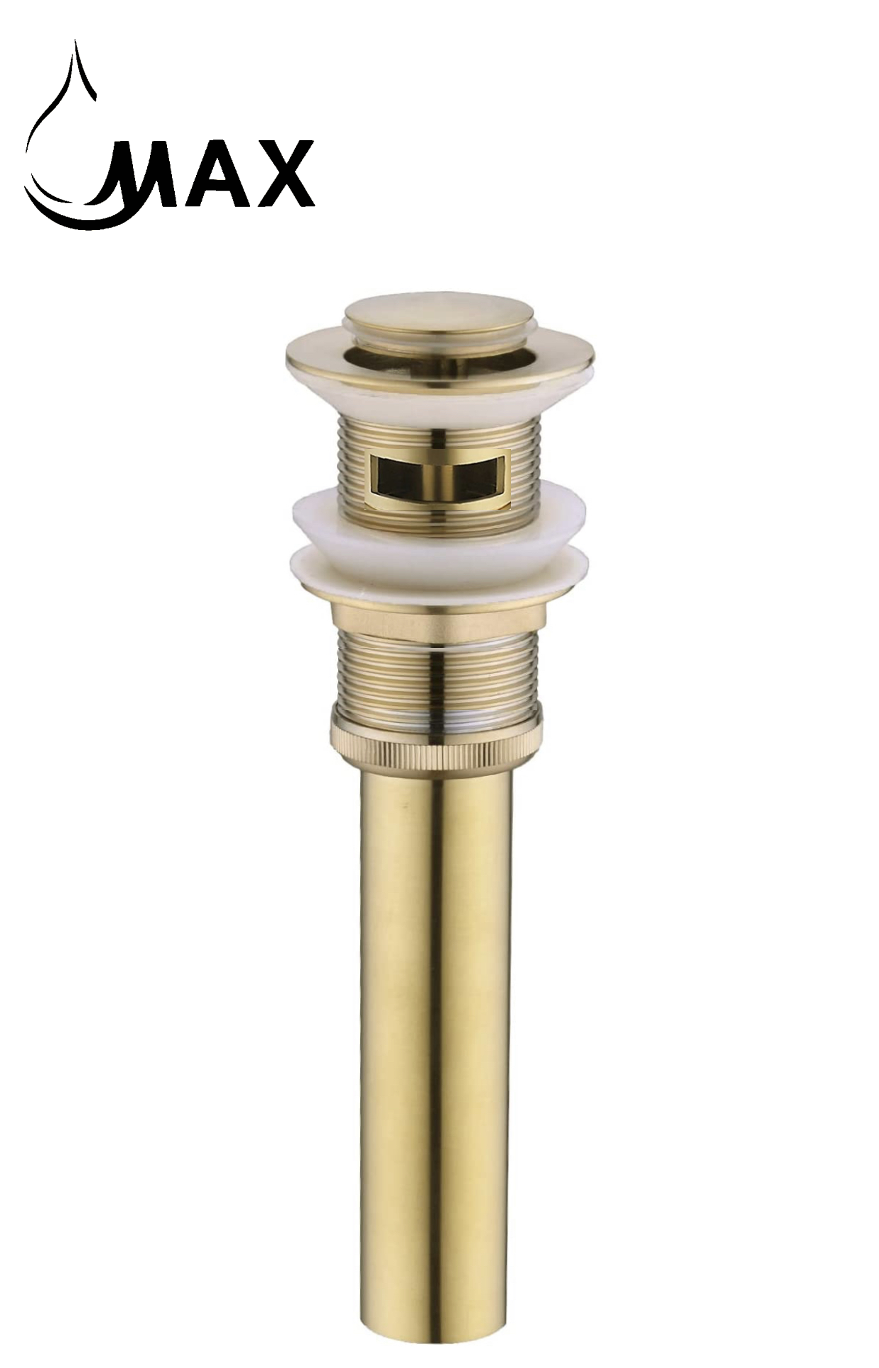 Small Cap Pop Up Sink Drain Assembly With Overflow Brushed Gold