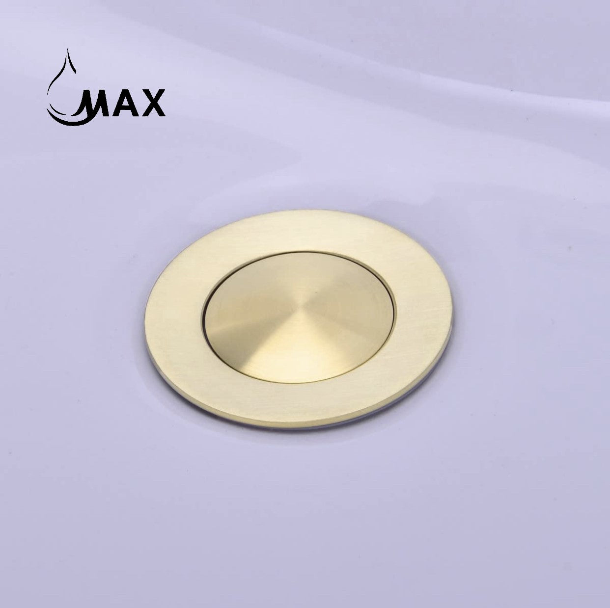 Small Cap Pop Up Sink Drain Assembly With Overflow Brushed Gold