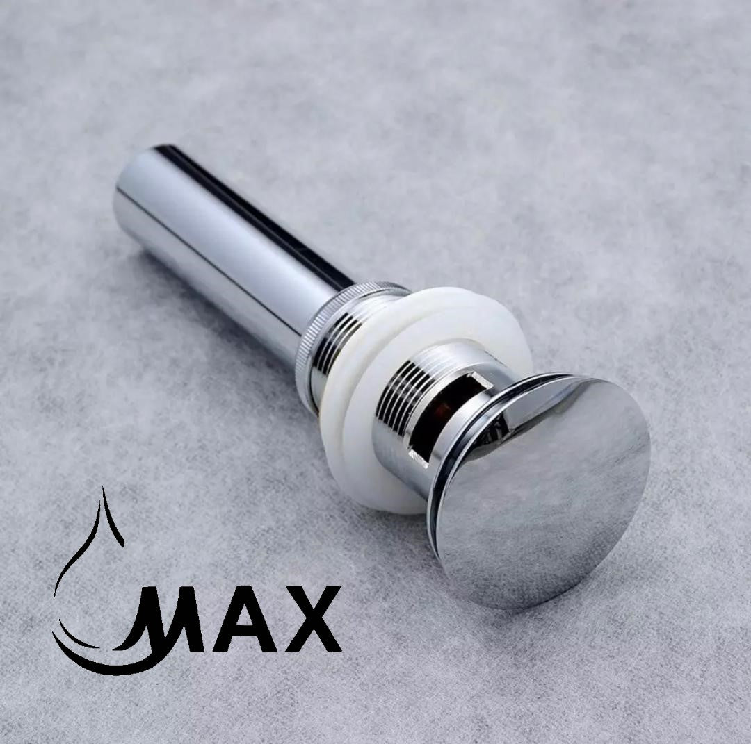 Push Pop Up Sink Drain With Overflow Chrome Finish