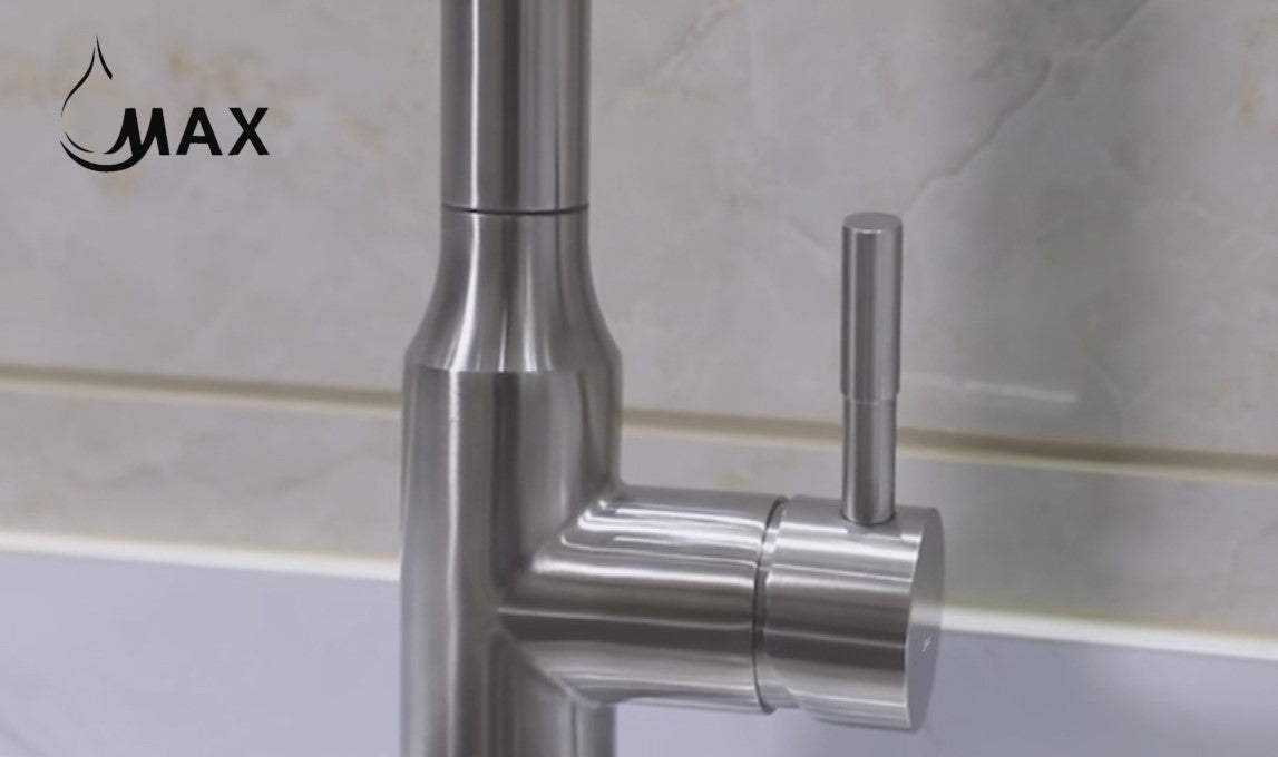 High-Arc Pull-Out Kitchen Faucet Single Handle18.5" Brushed Nickel Finish