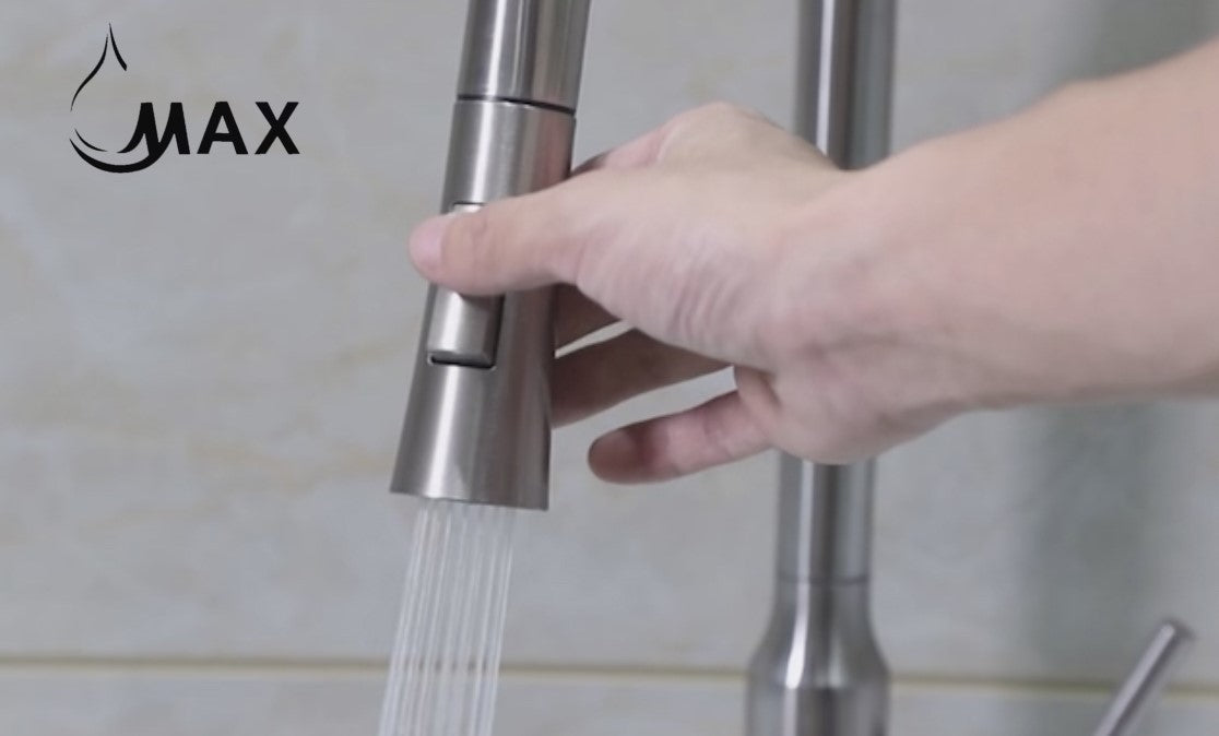 High-Arc Pull-Out Kitchen Faucet Single Handle18.5" Brushed Nickel Finish