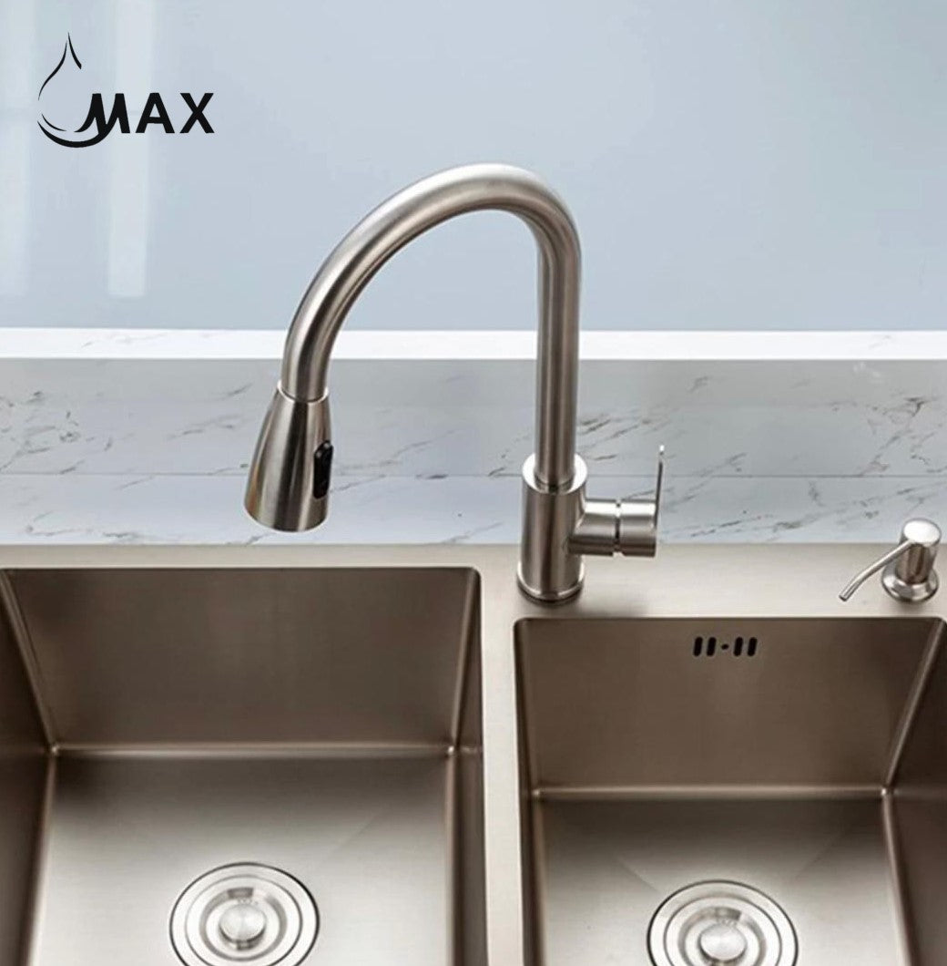 Pull-Out Kitchen Faucet Single Handle 16" Brushed Nickel Finish