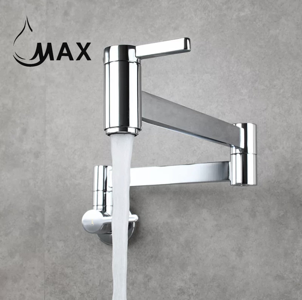 Pot Filler Faucet Double Handle Classic Wall Mounted 20" With Accessories Chrome Finish