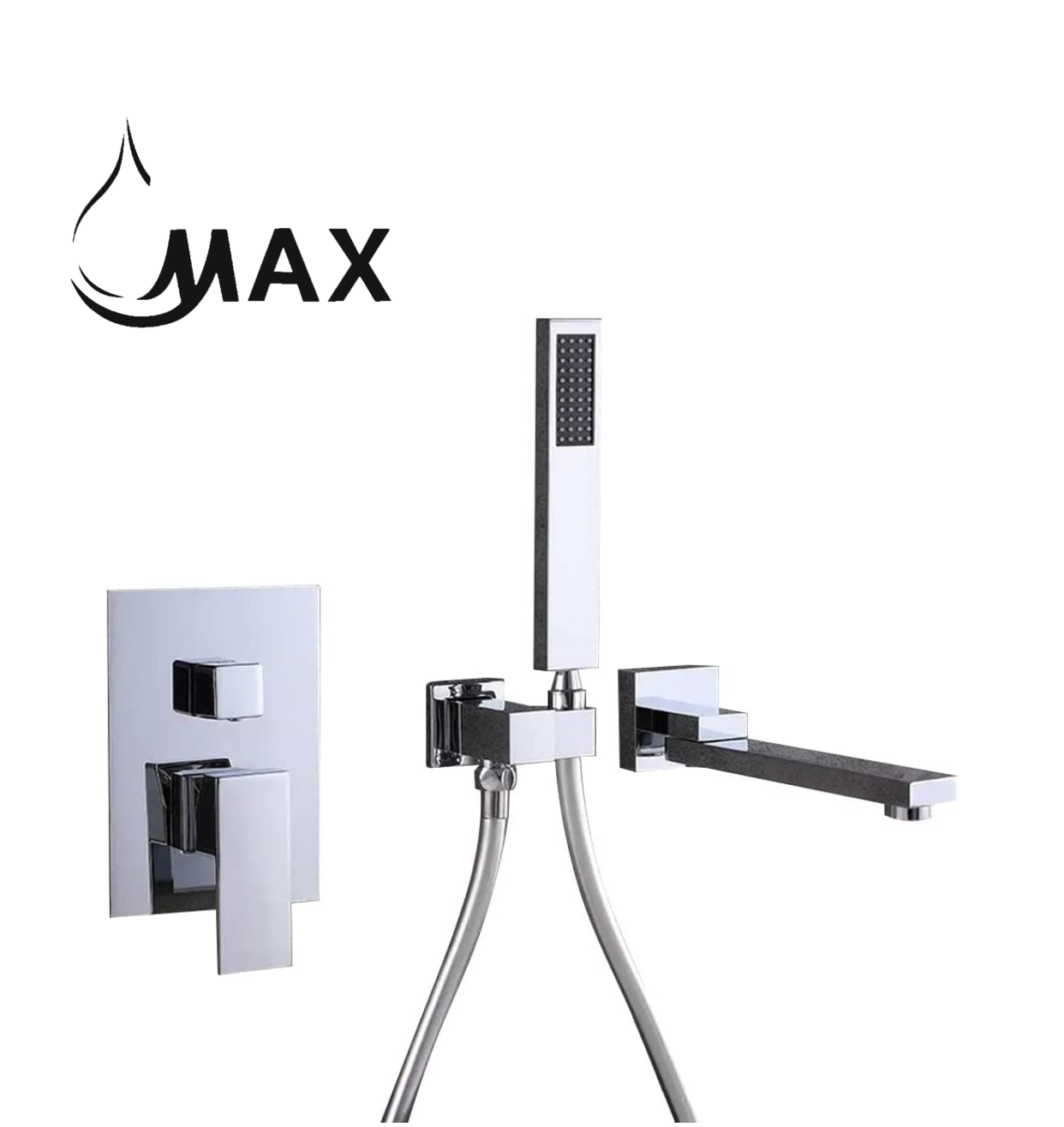 Single Handle Wall Mounted Roman Tub With Hand Shower Chrome Finish