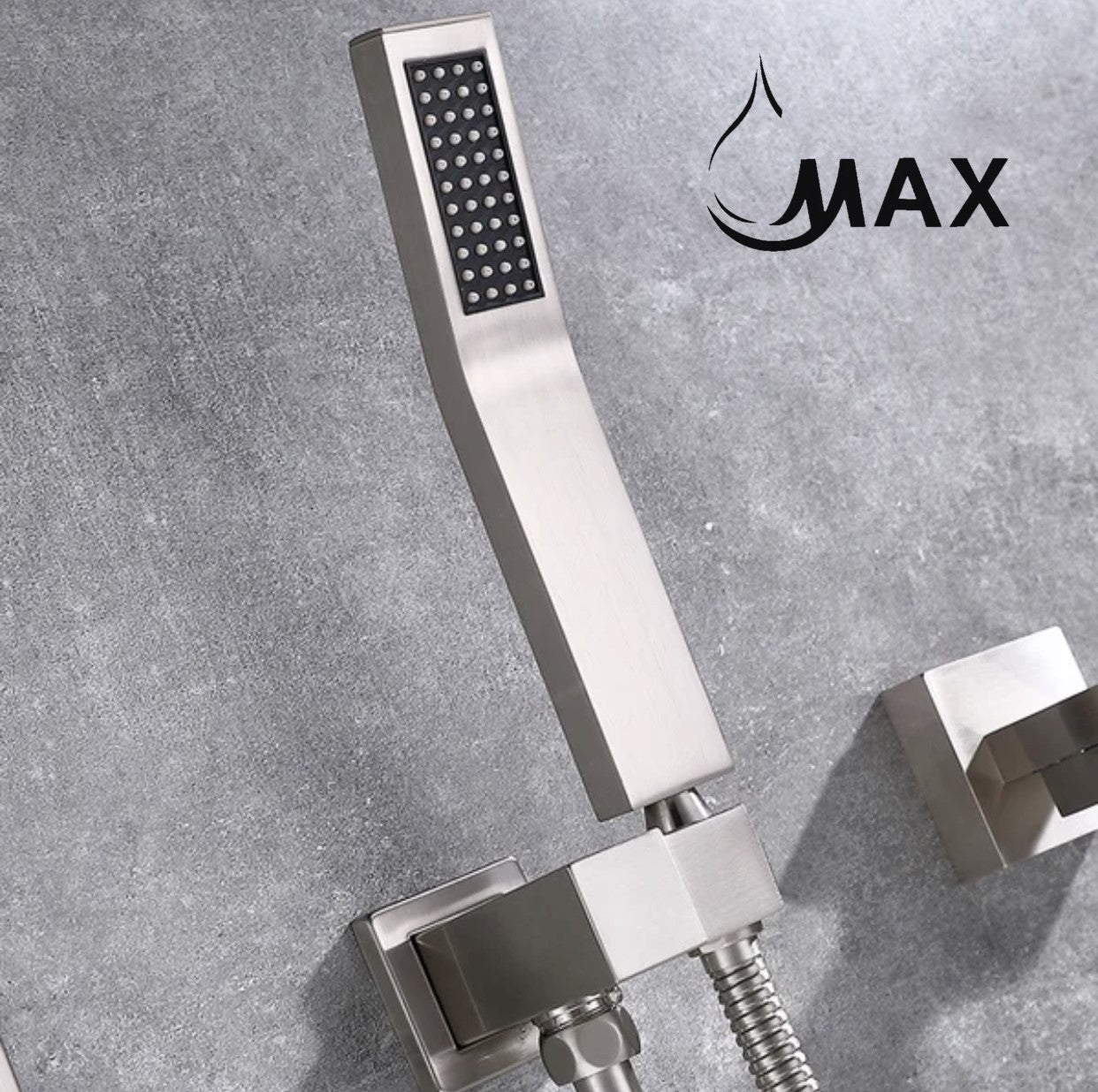 Single Handle Wall Mounted Roman Tub With Hand Shower Brushed Nickel Finish