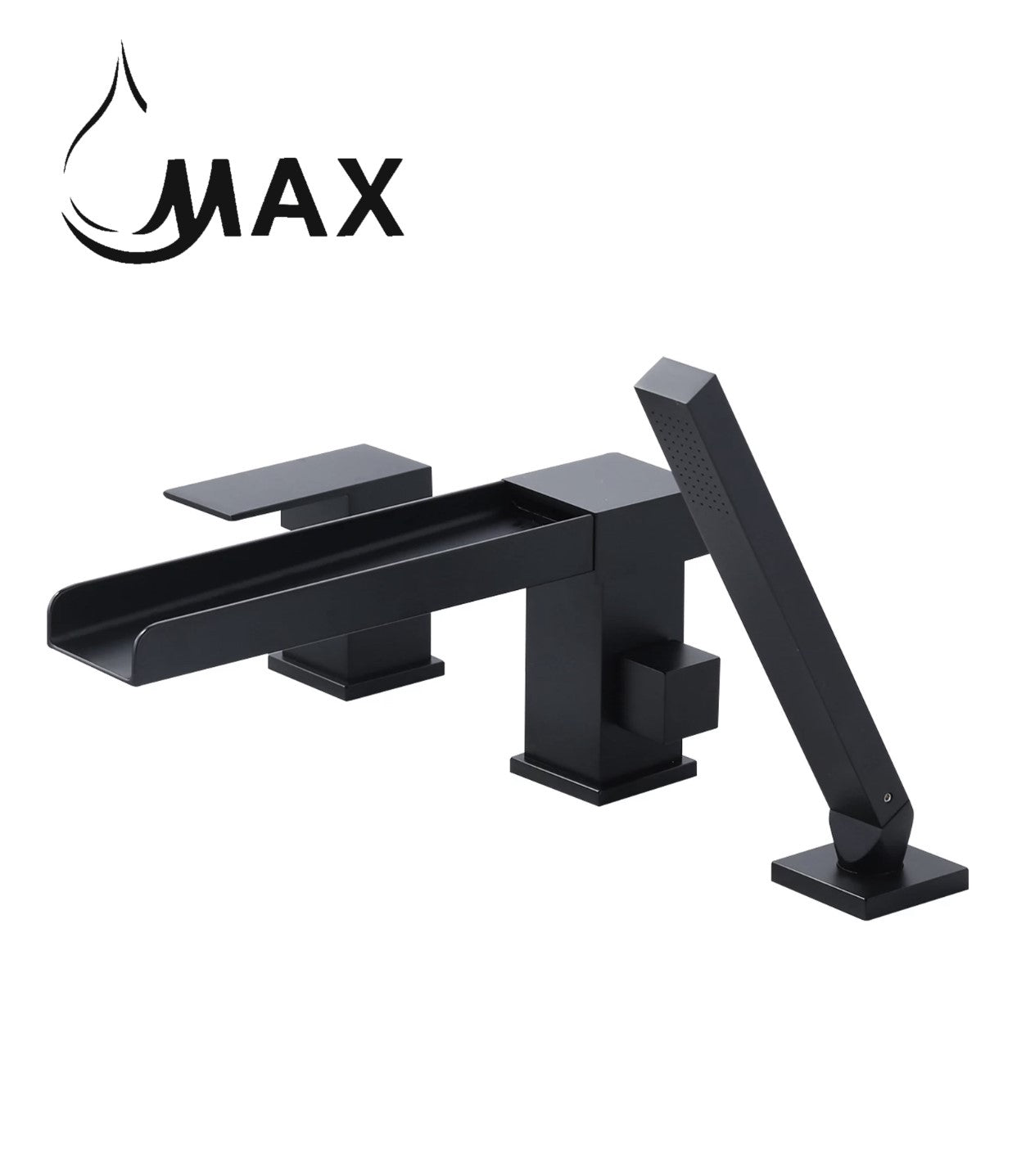 Single Handle Waterfall Deck Mounted Roman Tub With Hand Shower
