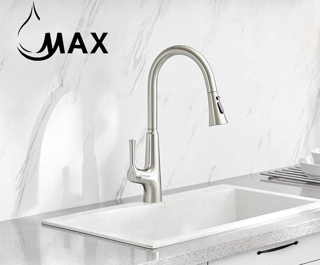 Smart Touchless Kitchen Faucet Single Handle Pull-Out 18" Sleekly Classic Brushed Nickel Finish