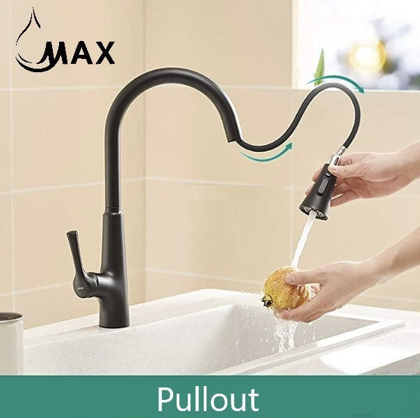 Smart Touchless Kitchen Faucet Single Handle Pull-Out 18" Sleekly Classic Matte Black Finish