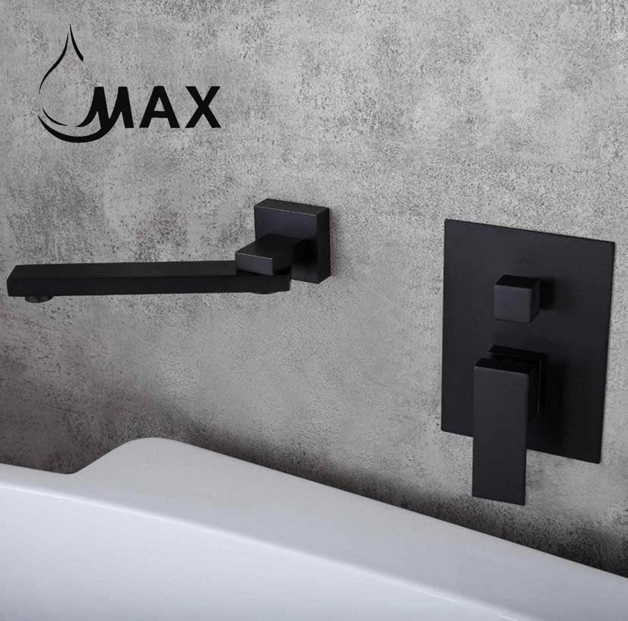 Single Handle Wall Mounted Roman Tub With Hand Shower Matte Black Finish
