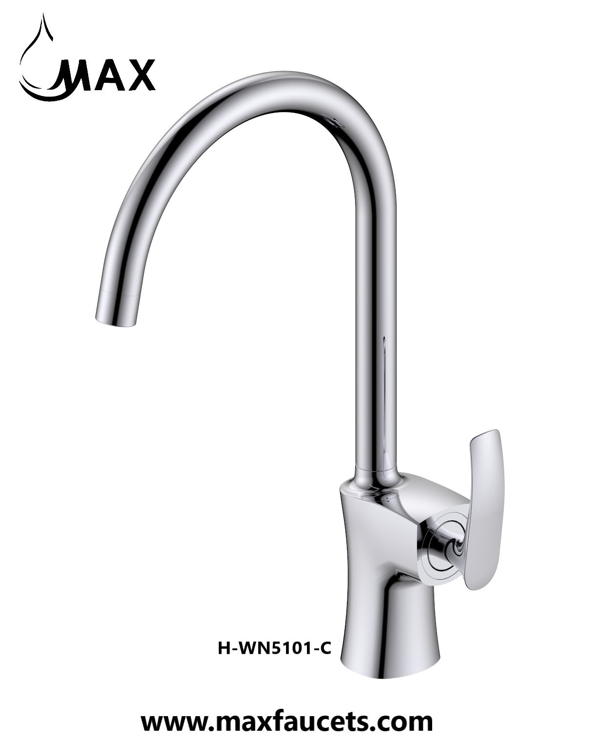 Swivel Kitchen Faucet Single Handle 15" Chrome Finish