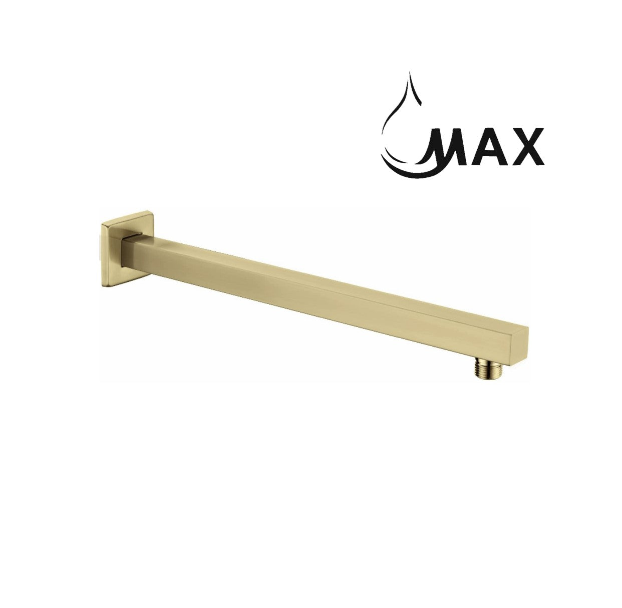 Wall Mounted Shower Head Arm 16" Rectangular Brushed Gold