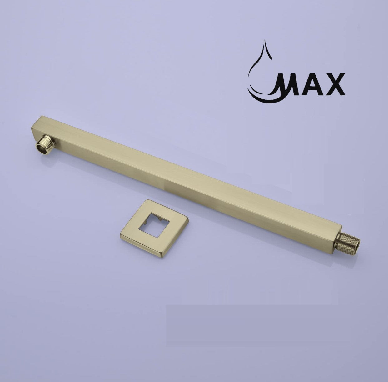 Wall Mounted Shower Head Arm 16" Rectangular Brushed Gold