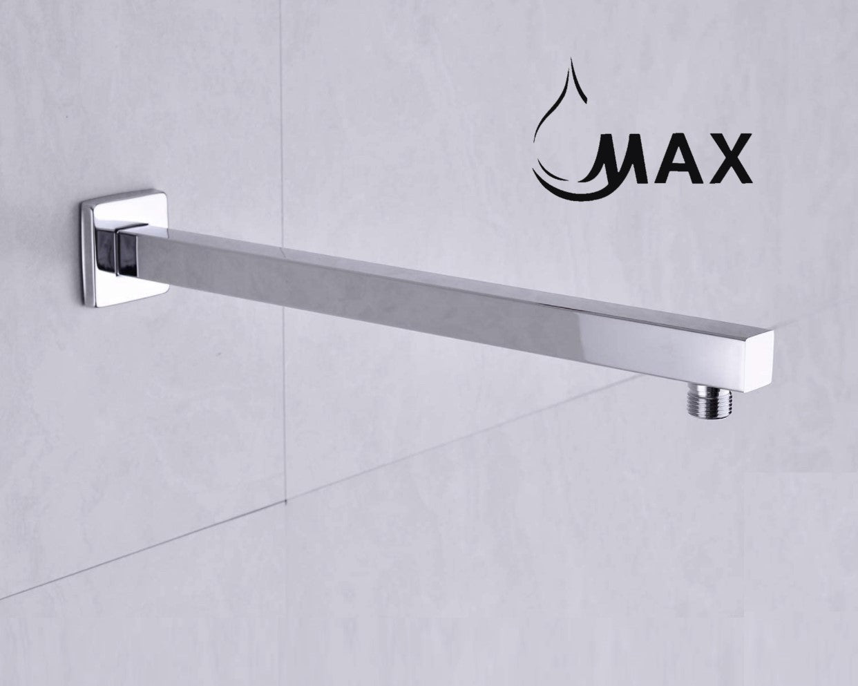 Wall Mounted Shower Head Arm 16" Rectangular Chrome Finish