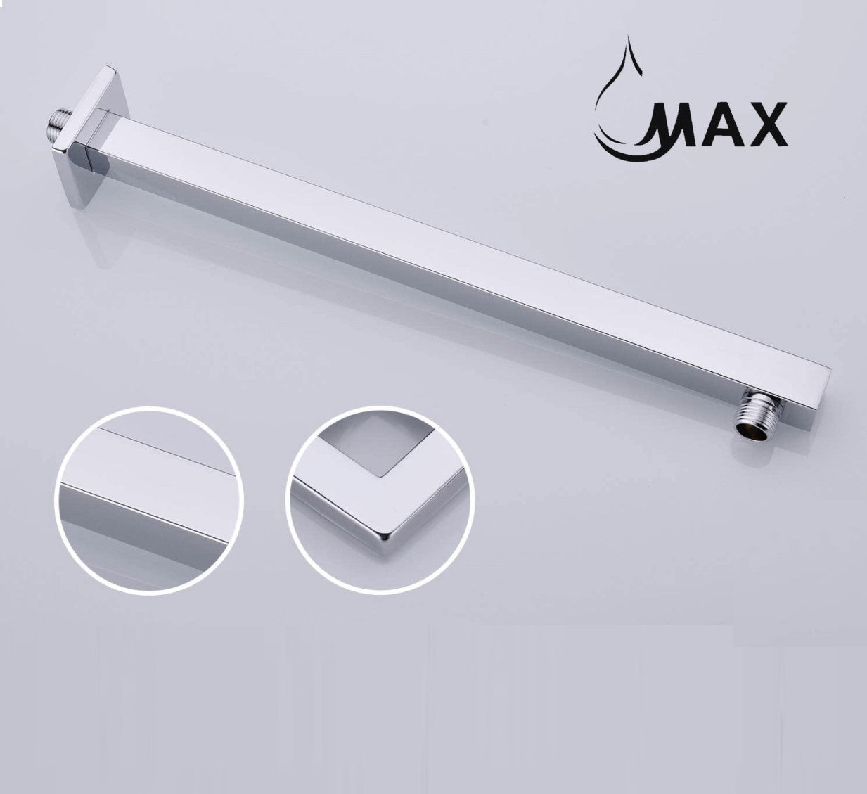 Wall Mounted Shower Head Arm 16" Rectangular Chrome Finish