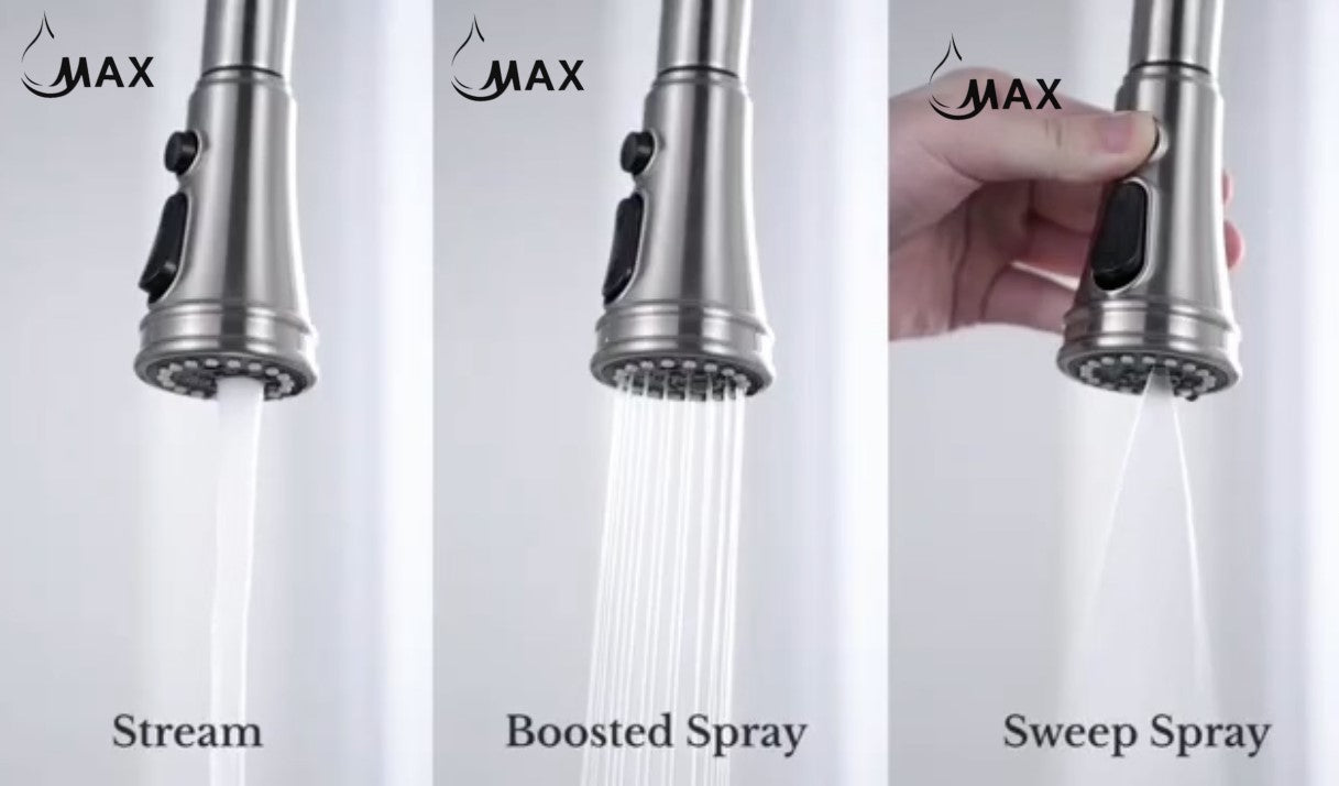 Pull-Out Kitchen Faucet Smart Touch And Touch-Less Single Handle Brushed Nickel.