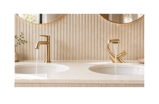 standard-vs-waterfall-bathroom-faucets-brushed-gold