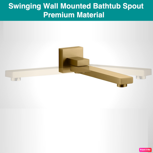 Wall Mounted Roman Tub Swirling Spout Single Handle With Movable Handheld Sprayer Brushed Gold Finish