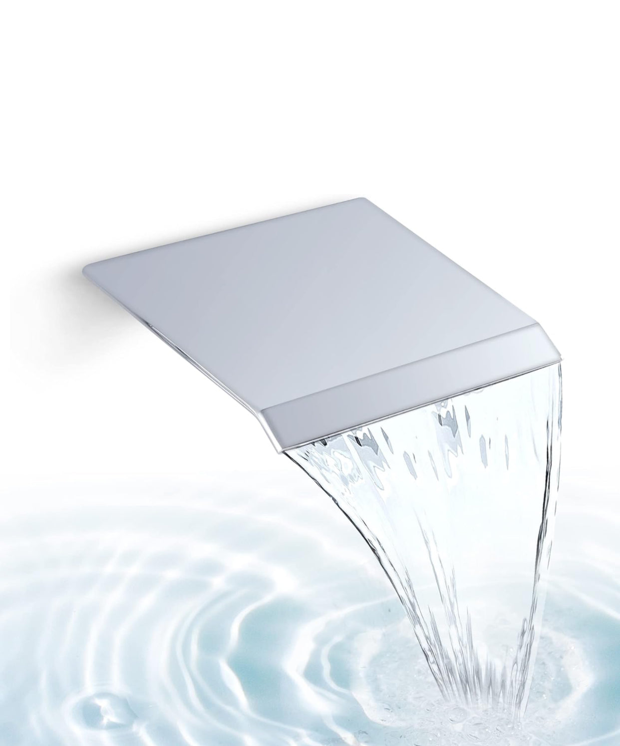 Wide Waterfall Tub Filler Spout | Wall Mounted | Chrome Finish