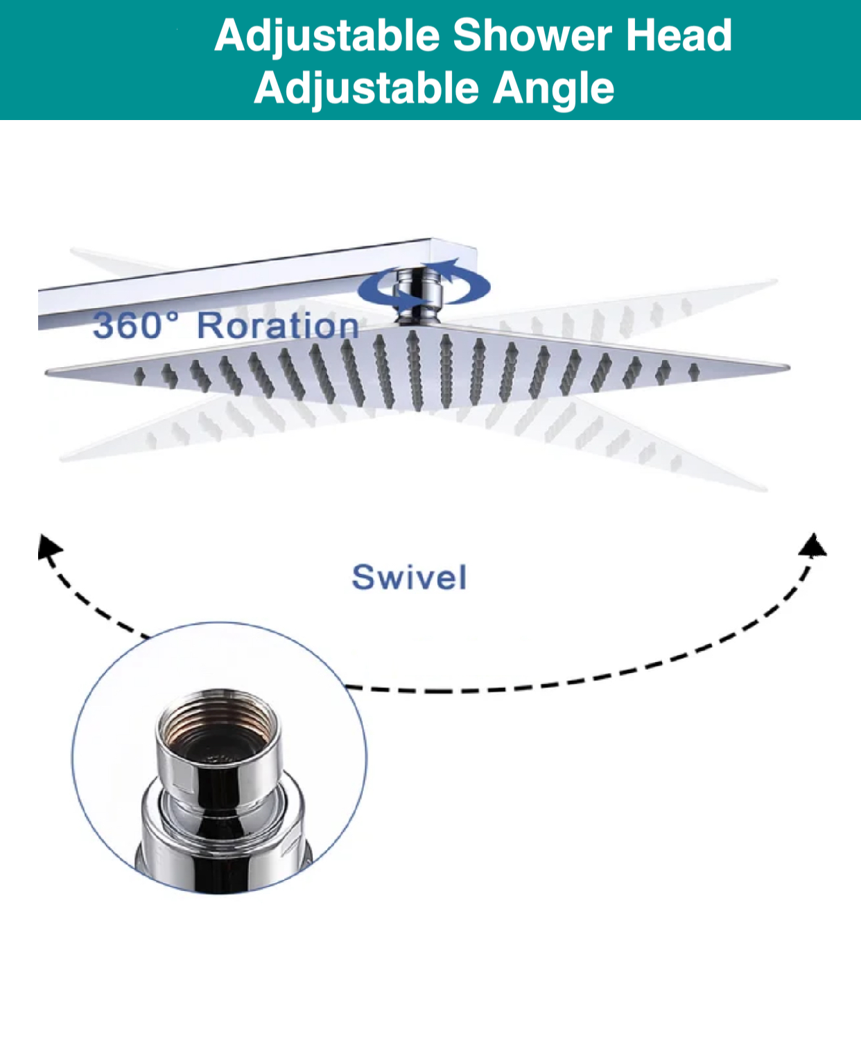 Wall Mounted Shower System Set Two Function With 4 Body Jets Chrome Finish