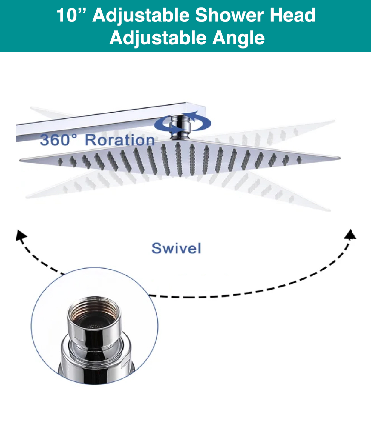 Waterfall Spout Shower System Set – Three Functions with Pressure Balance Valve | Chrome Finish