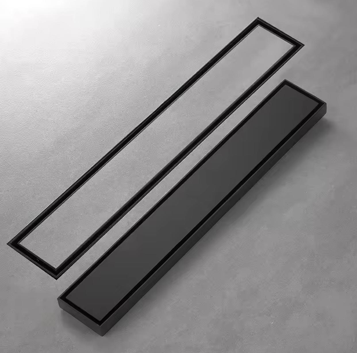 MAX Faucets | 24-Inch Linear Shower Drain with Cover – Matte Black Finish