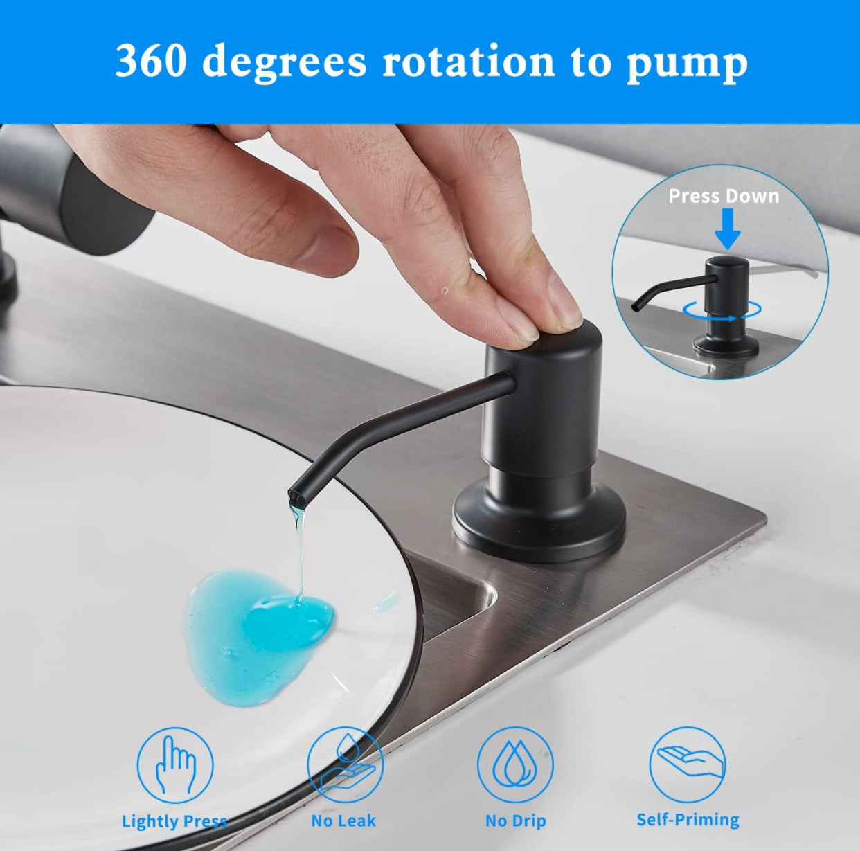 Soap & Lotion Dispenser Matte Black Finish