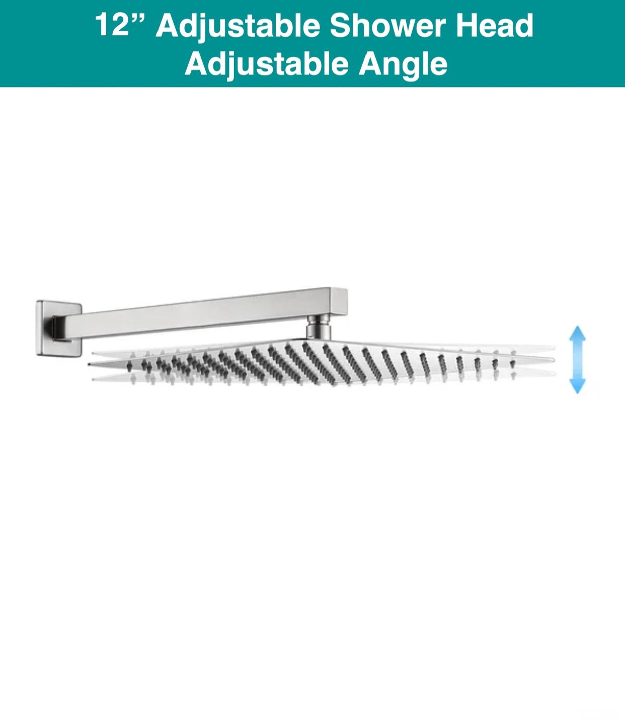 Waterfall Spout Thermostatic Shower System Set Three Function With Pressure Balance valve Chrome