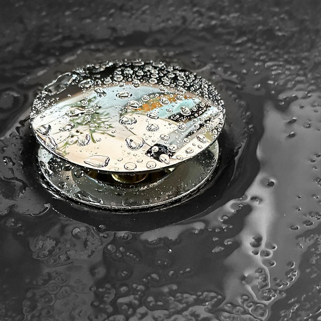 MAX Faucets | Solid Brass Pop-Up Bathroom Sink Drain Without Overflow – Chrome Finish