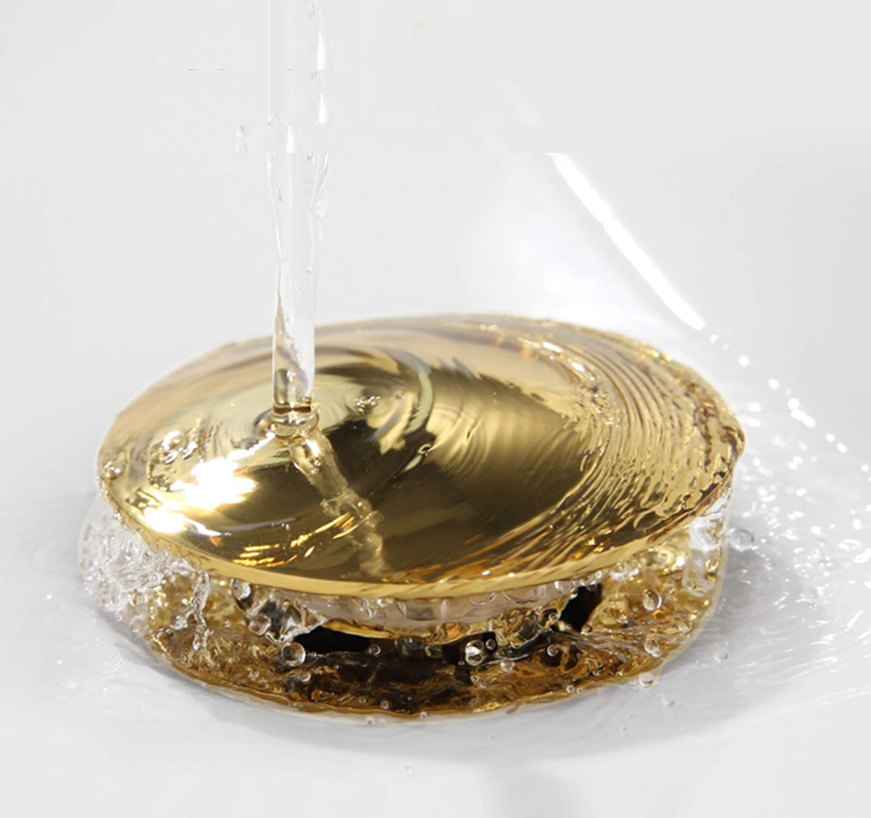 MAX Faucets | Solid Brass Pop-Up Bathroom Sink Drain Assembly – Shiny Gold Finish with Overflow