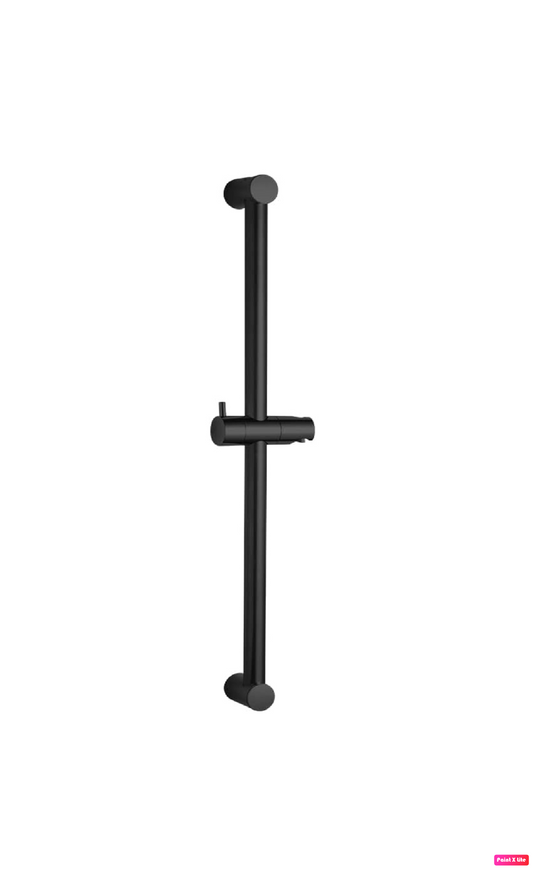 Round Single-Setting Slide Bar Adjustable Wall Mounted Matte Black Finish