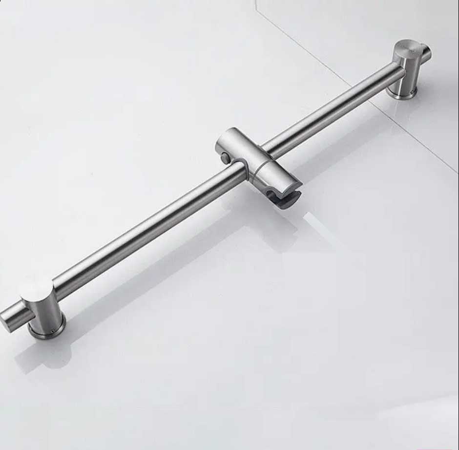 Round Single-Setting Slide Bar Adjustable Wall Mounted Brushed Nickel Finish
