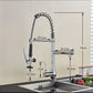 Pre-Rinse Kitchen Faucet Chef Style Pull-Down With Separate Pot Filler Spout Chrome Finish 22"