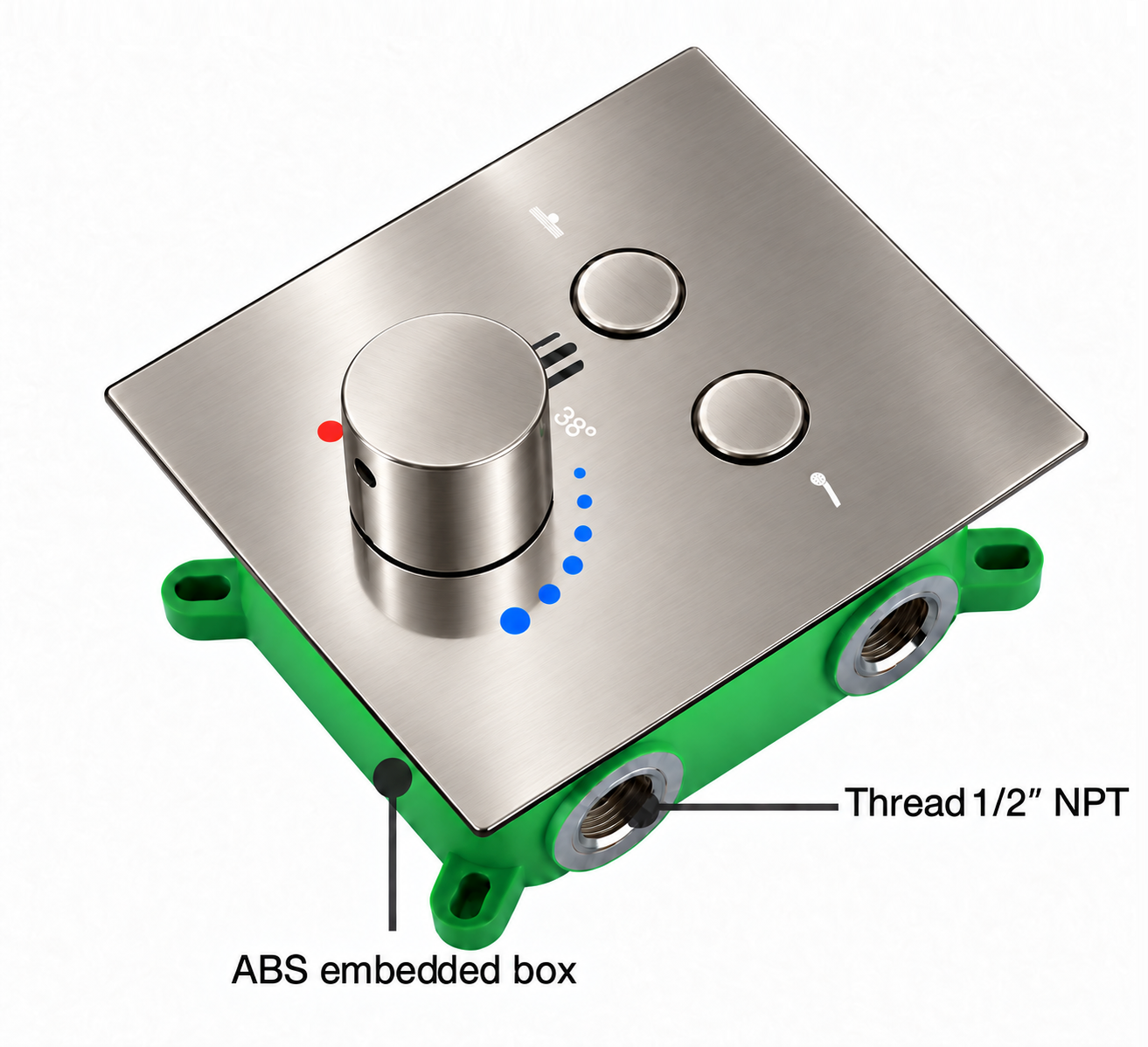 2-function-thermostatic-push-button-shower-valve-brushed-nickel-NPT-thread