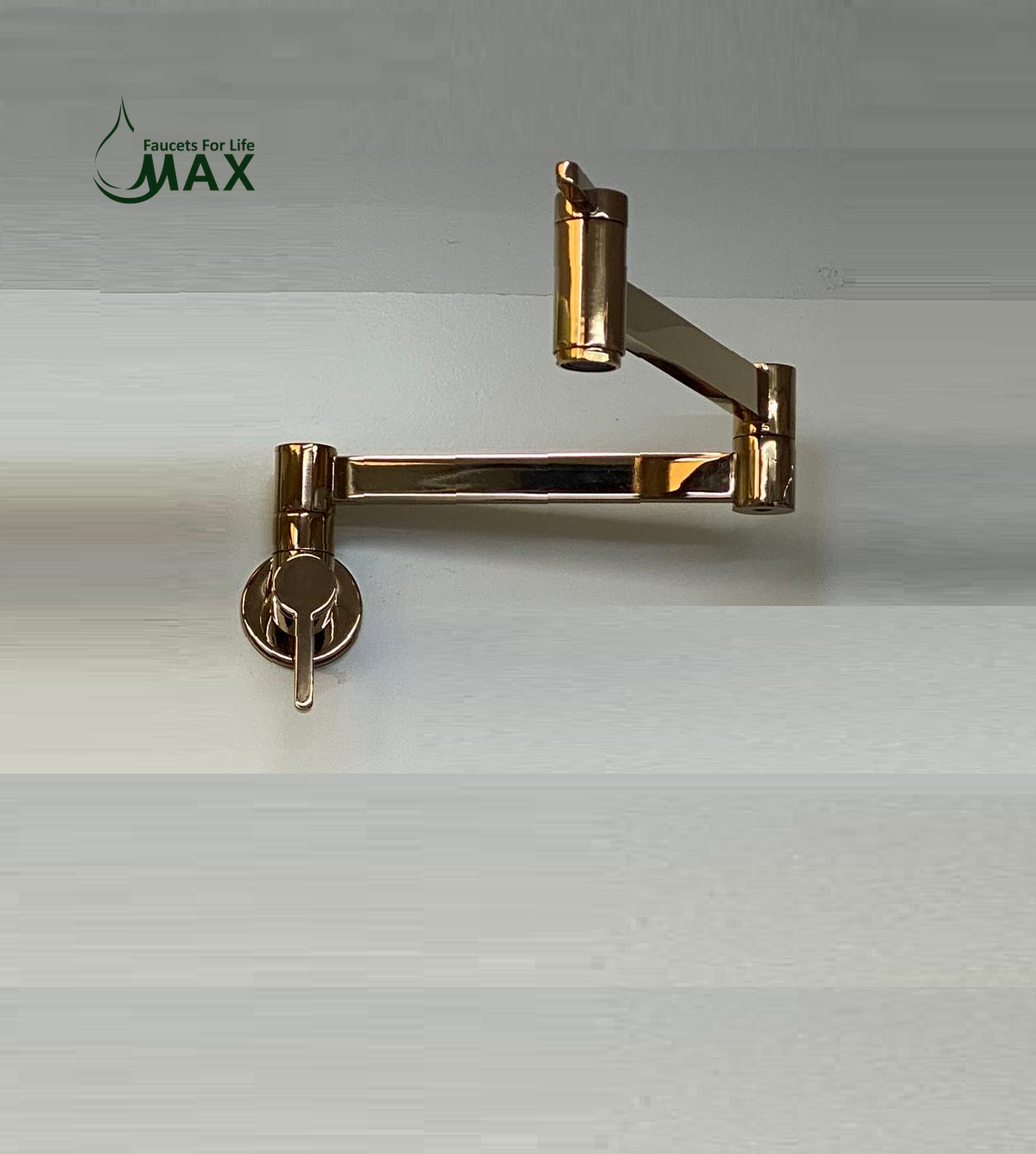 Pot Filler Faucet Double Handle Classic Wall Mounted 20" With Accessories Rose Gold Finish