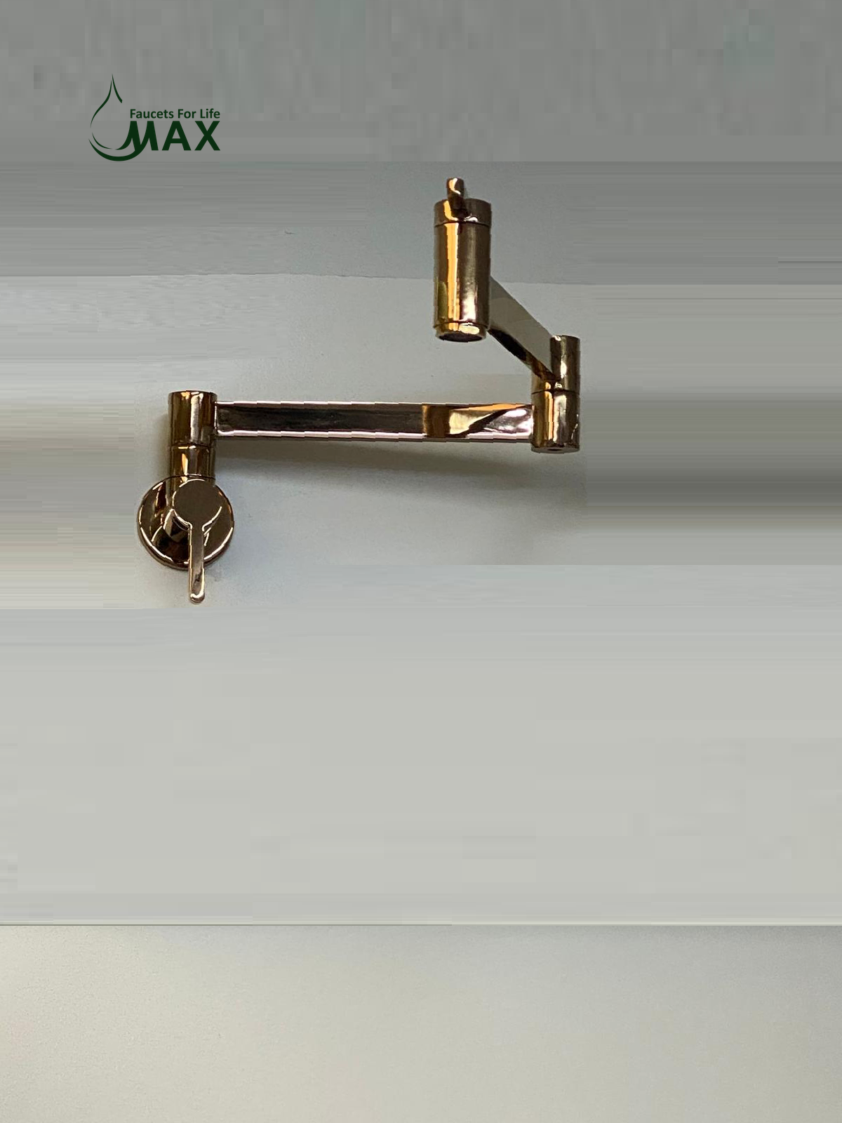 Pot Filler Faucet Double Handle Classic Wall Mounted 20" With Accessories Rose Gold Finish