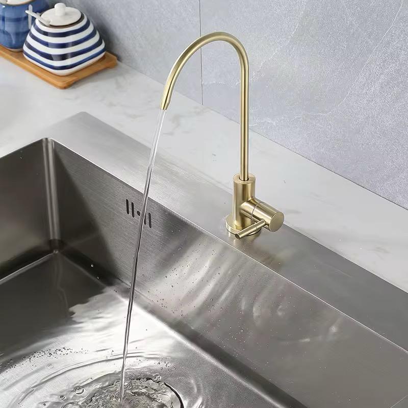 MAX Faucets Brushed Gold Water Filter Faucet – Single Handle, Non-Air Gap, Drinking Water & Beverage Tap
