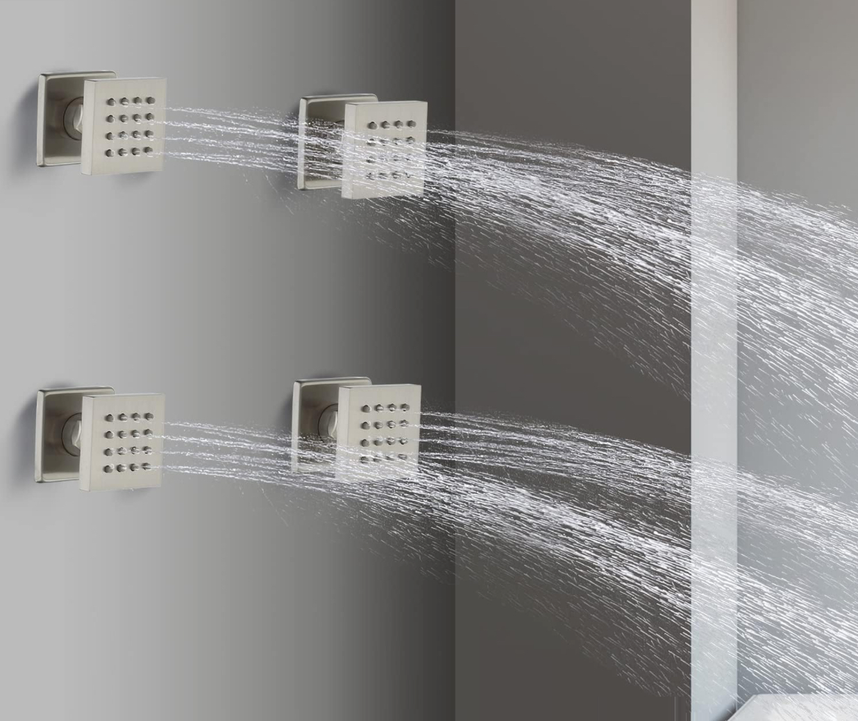 4 Body jet solid brass brushed nickel 