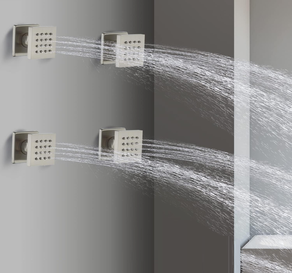 Shower Body Massage Jet Solid Brass Brushed Nickel