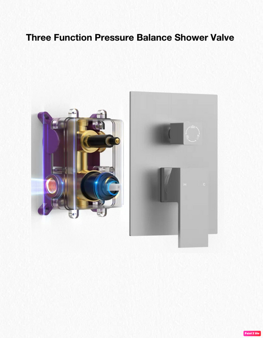 Three Function Pressure Balance Shower Valve Brushed Nickel