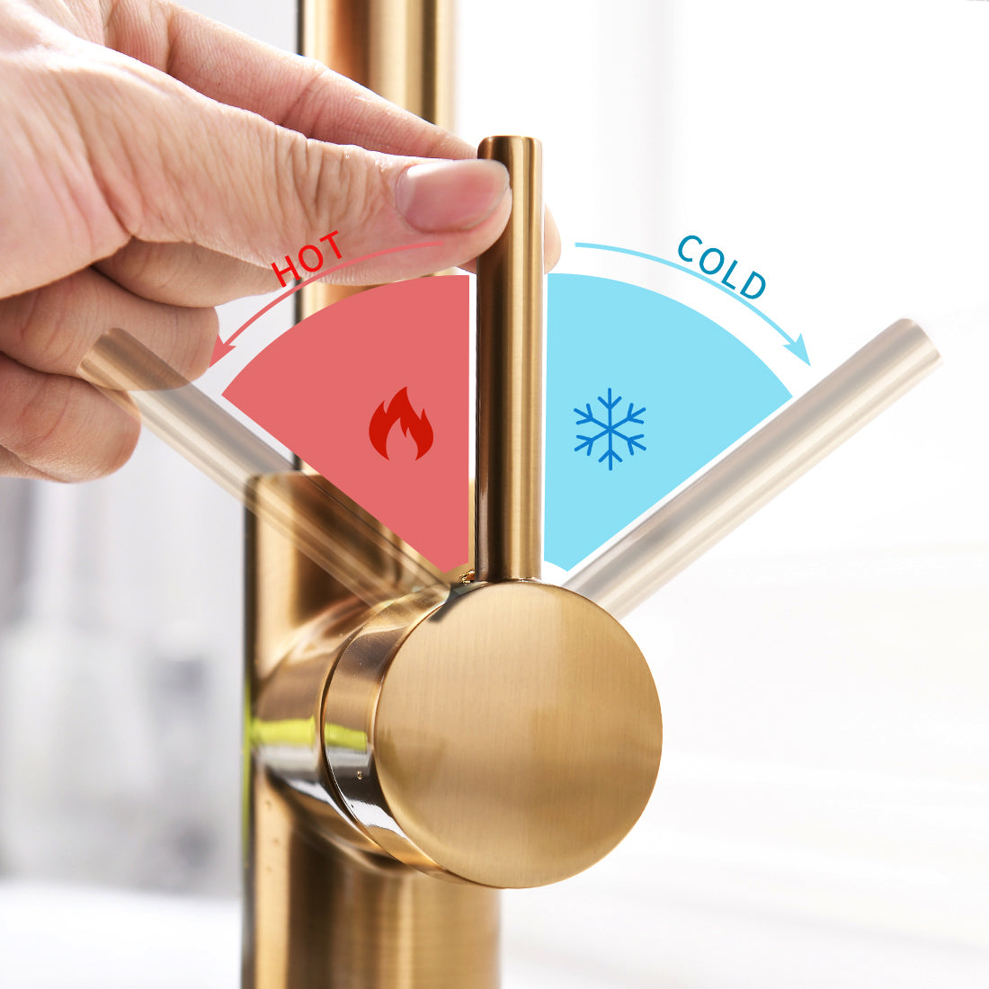 MAX Faucets | Pull-Down Spiral Flexible Kitchen Faucet – 16.5" Brushed Gold Finish