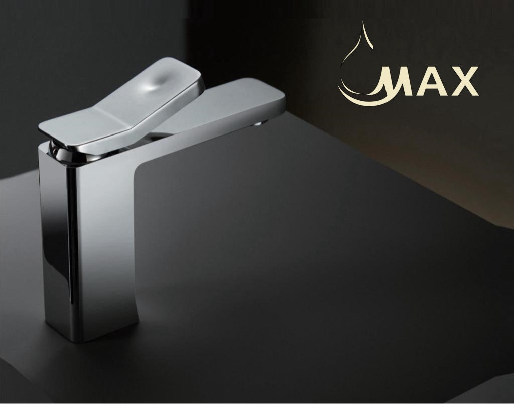 MAX Faucets | Luxury Square Bathroom Faucet – Long Spout – Chrome Finish