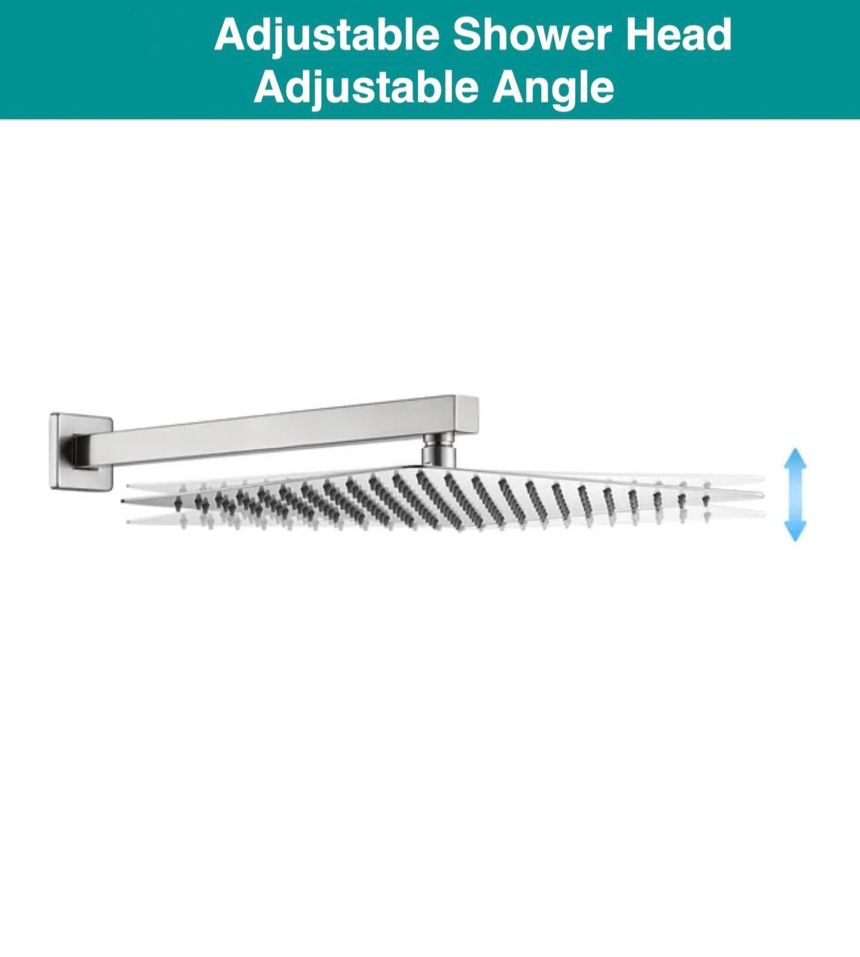 Square Shower System Two Functions With Pressure-Balance Valve In Brushed Nickel Finish