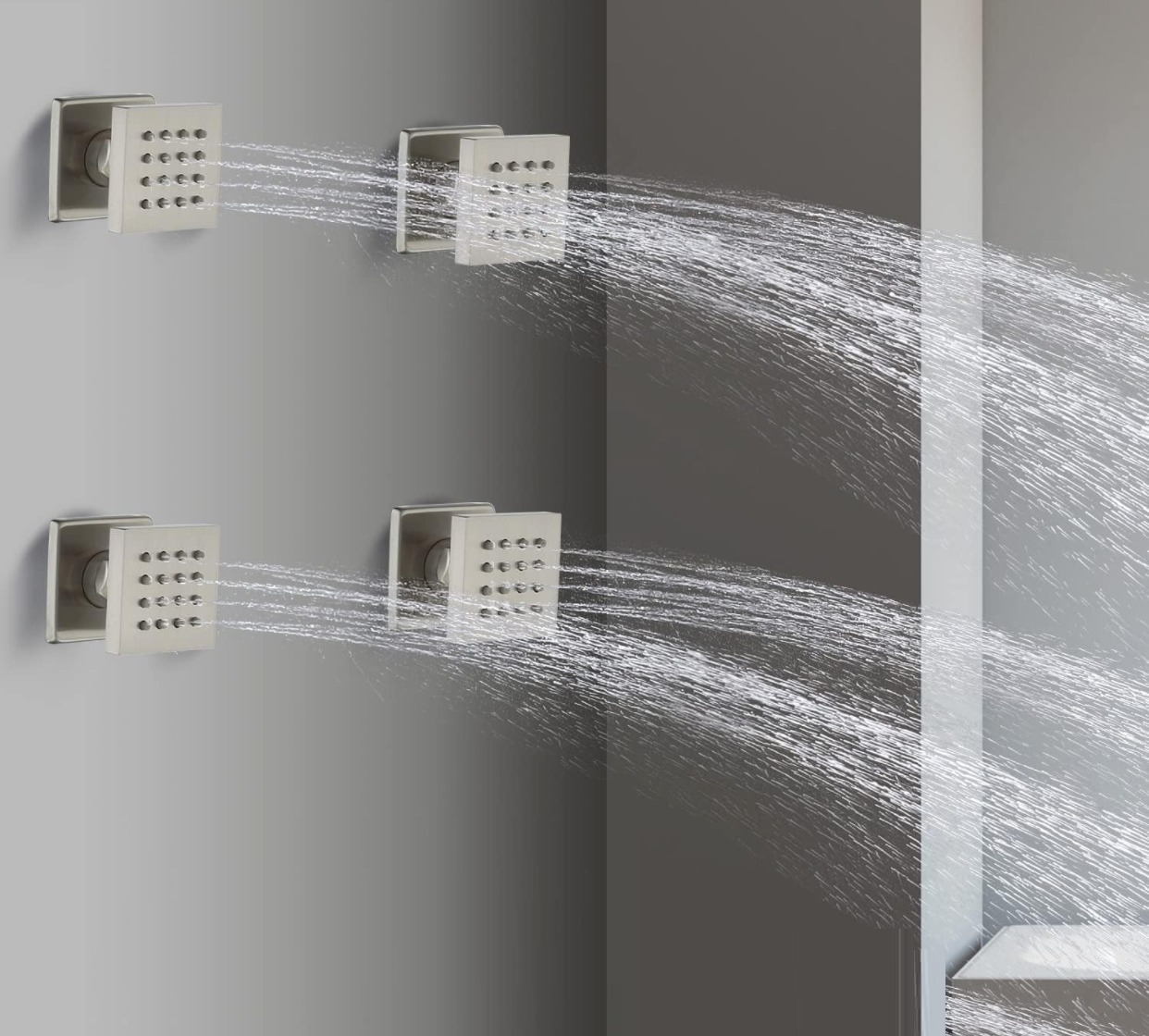 Adjustable Wall Mounted Massage Body Jet Brushed Nickel 