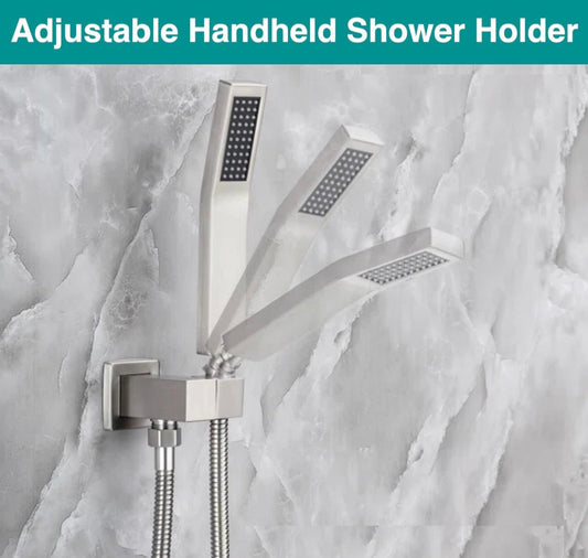 Thermostatic Shower System Set Two Functions With Pressure Balance Valve Brushed Nickel Finish