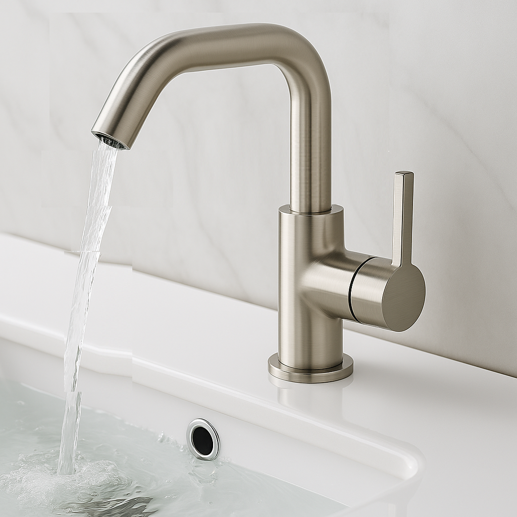Bathroom Faucet Swivel Spout Side Handle – Brushed Nickel Finish | MAX Faucets