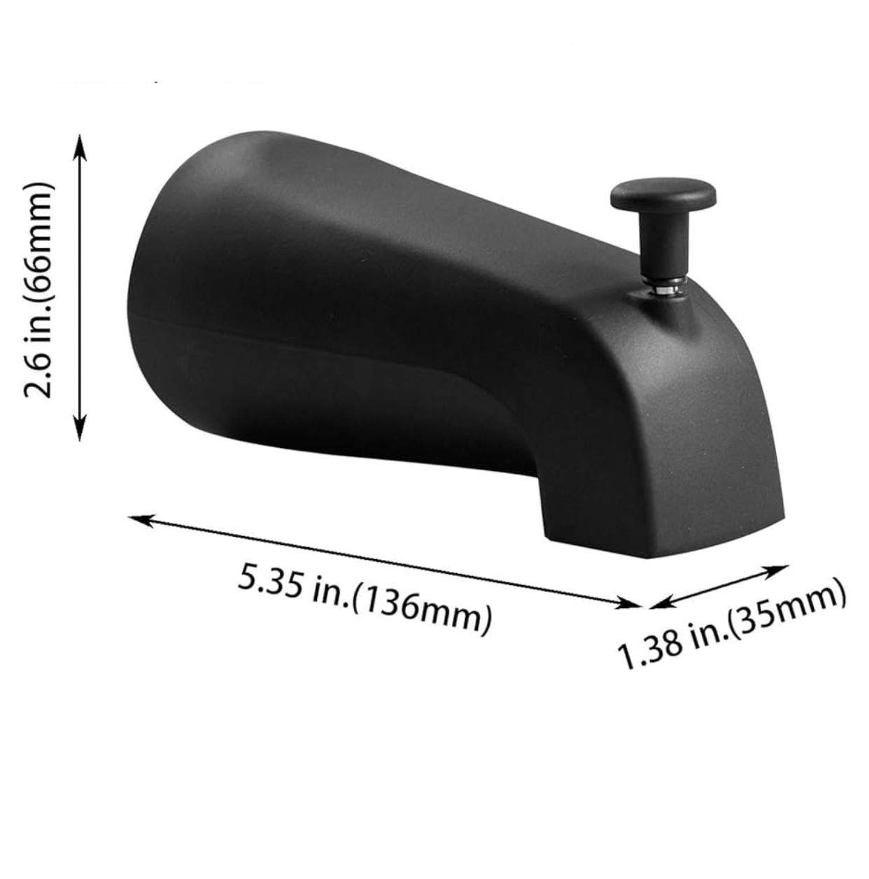 MAX Faucets | Tub Filler Spout 5" With Diverter - Matte Black