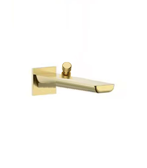 MAX Faucets | Brushed Gold Square Tub Filler Spout with Diverter – 6" Wall-Mounted Design