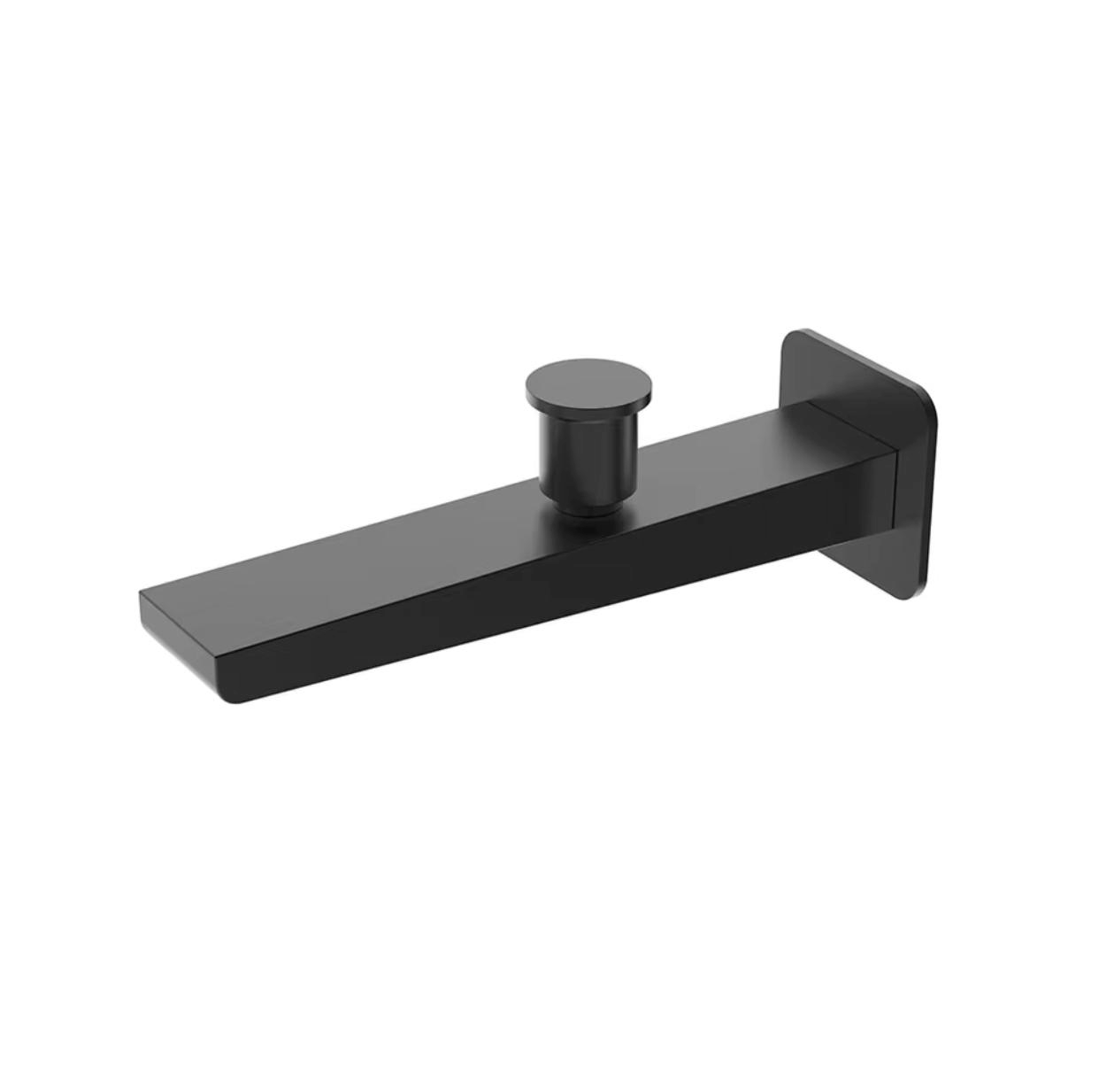 MAX Faucets | Matte Black Square Tub Filler Spout with Diverter – 6" Wall-Mounted Design
